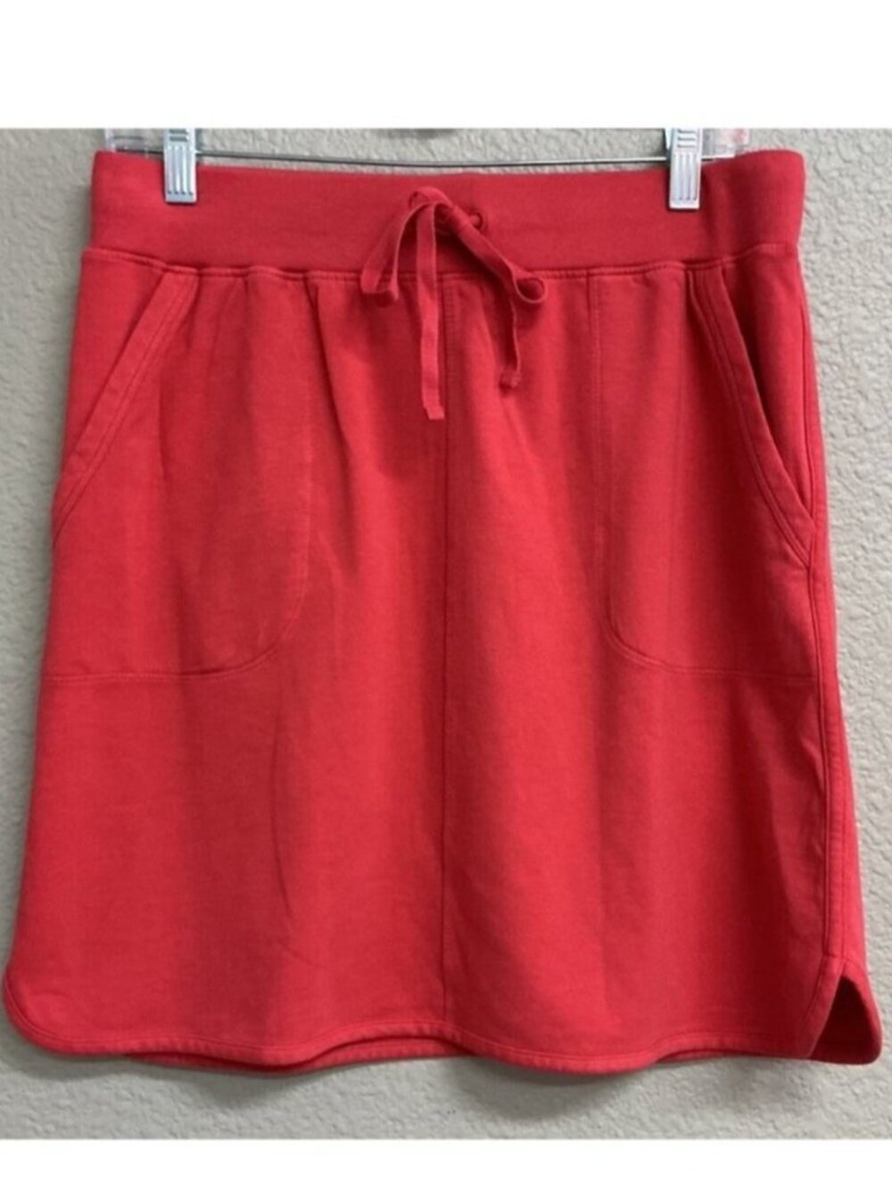 Drawstring Waist Knit Skirt Size Small Coral